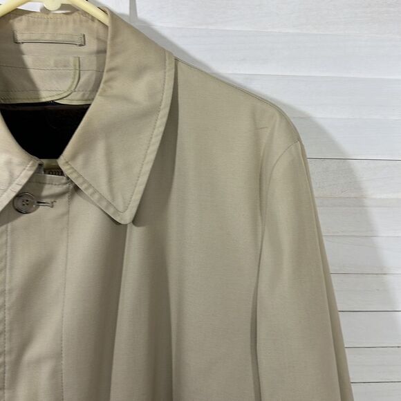 London Fog Men's Iconic Trench Coat 42L 80’s Vintage Beige - Picture 9 of 14